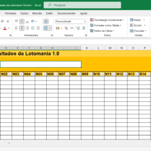 Planilha de download de resultados da Lotomania 1.0