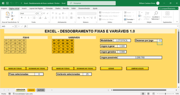 Excel - Desdobramento de fixas e variáveis 1.0