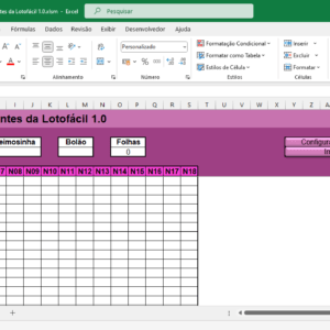 Planilha de impressão de volantes da Lotofacil 1.0