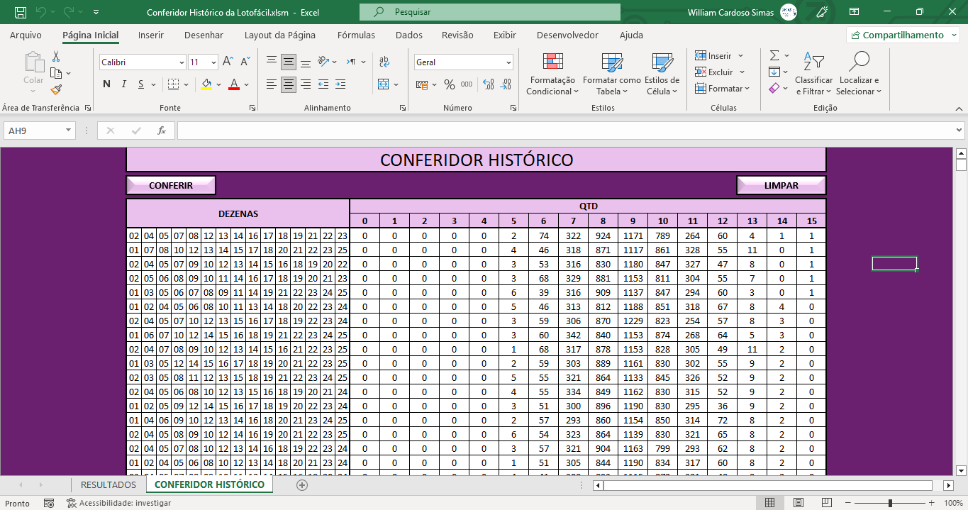 Conferidor Histórico da Lotofácil